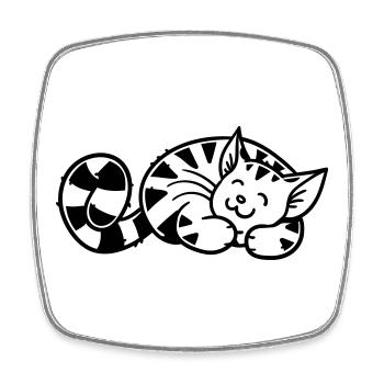 Cartoon Kitten - Viereckiger Kühlschrankmagnet - Weiß - Vorne