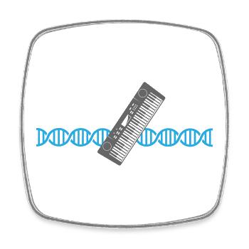 Clavier Piano Synthétiseur DNA | Couleurs modifiables - Magnet carré - blanc - Devant