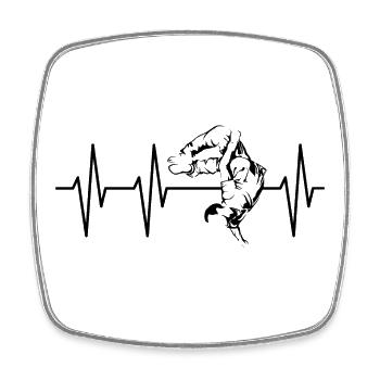 backflip puls parkour Herzschlag Symbol Training - Viereckiger Kühlschrankmagnet - Weiß - Vorne