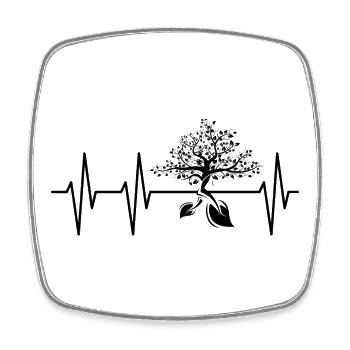 Herzschlag Baum Natur Puls Natur Waldfreunde icon - Viereckiger Kühlschrankmagnet - Weiß - Vorne