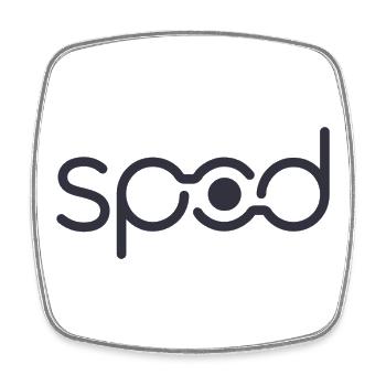 SPOD Logo - Viereckiger Kühlschrankmagnet - Weiß - Vorne