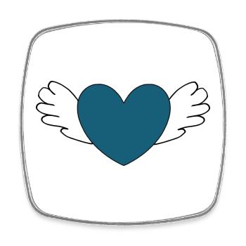 blue heart with wings Valentine's Day gift - Square fridge magnet - white - Front