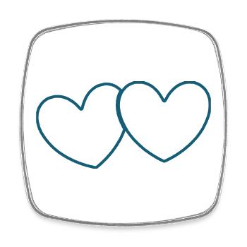 blue heart valentine's day gift - Square fridge magnet - white - Front