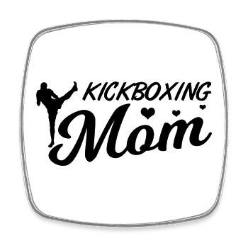 Maman kickboxeuse - Magnet carré - blanc - Devant
