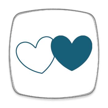 blue heart 2 hearts valentine's day - Square fridge magnet - white - Front
