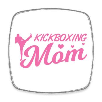 Kickboxing Mom - Viereckiger Kühlschrankmagnet - Weiß - Vorne