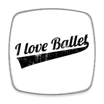 I Love Ballet - Square fridge magnet - white - Front