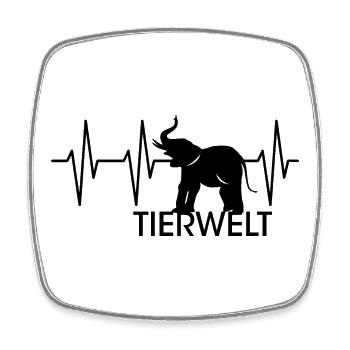 herzschlag tierwelt puls Elefant Rüssel Tiere icon - Viereckiger Kühlschrankmagnet - Weiß - Vorne