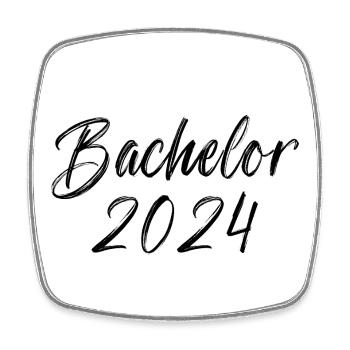 Bachelor 2024 - Viereckiger Kühlschrankmagnet - Weiß - Vorne