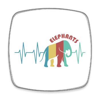 puls bunter elefant Tiere Rüssel retro Farben icon - Viereckiger Kühlschrankmagnet - Weiß - Vorne