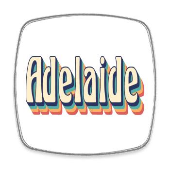 Adelaide T-Shirt Vintage Retro Geschenk T-Shirt - Viereckiger Kühlschrankmagnet - Weiß - Vorne