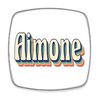 Aimone T-Shirt T-Shirt Retro Vintage Geschenkidee - Viereckiger Kühlschrankmagnet - Weiß - Vorne