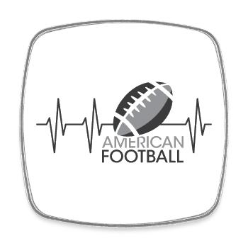Impulsion de l’icône de l’icône de balle de battement de cœur de football américain - Magnet carré - blanc - Devant