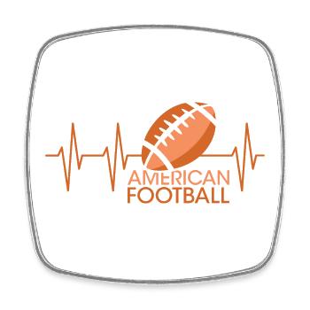 pulse american football heartbeat ball graphic icon - Square fridge magnet - white - Front