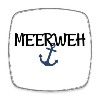 Meerweh Anker Meer  - Viereckiger Kühlschrankmagnet - Weiß - Vorne