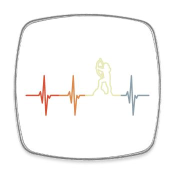Bogensportler Mädchen EKG Linie - Viereckiger Kühlschrankmagnet - Weiß - Vorne