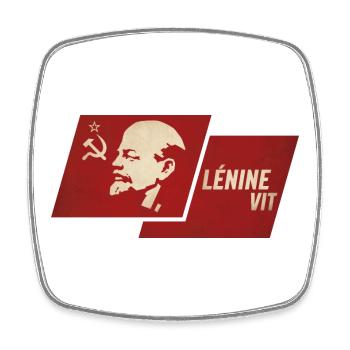 Lénine Vit Drapeau - Magnet carré - blanc - Devant