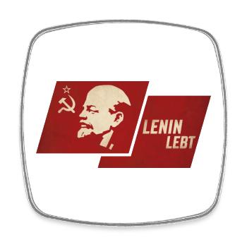 Lenin Lebt Flagge - Viereckiger Kühlschrankmagnet - Weiß - Vorne