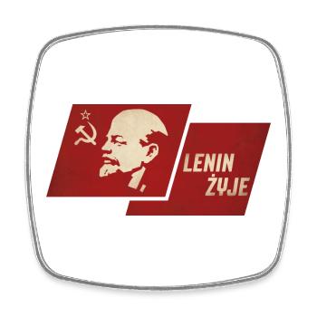 Lenin lebt - Viereckiger Kühlschrankmagnet - Weiß - Vorne