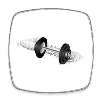 Motif d’haltères cool pour les amateurs de fitness et de gym - Magnet carré - blanc - Devant