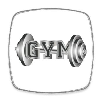 Typographie d’haltères pour les amateurs de fitness et de gym - Magnet carré - blanc - Devant