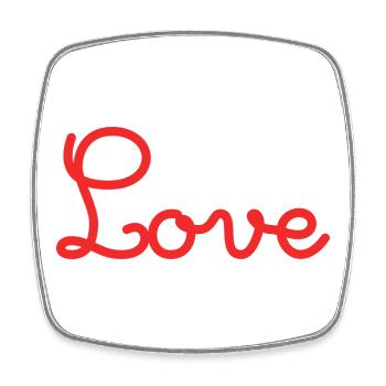 HERZ. HERZ. VALENTINSTAG. LIEBE. LIEBE. PAAR. - Viereckiger Kühlschrankmagnet - Weiß - Vorne