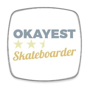 Okayester Skateboarder - Viereckiger Kühlschrankmagnet - Weiß - Vorne