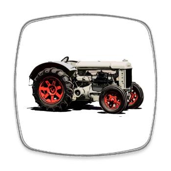 Vintage-Traktor F Model F - Viereckiger Kühlschrankmagnet - Weiß - Vorne