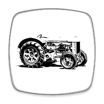 Alter Model F Traktor - Viereckiger Kühlschrankmagnet - Weiß - Vorne