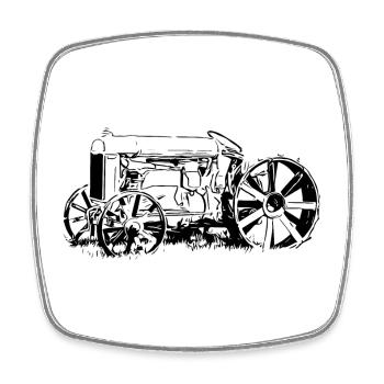 Traktor Model F - Viereckiger Kühlschrankmagnet - Weiß - Vorne