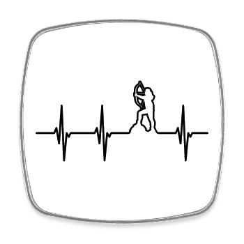 Archer Heartbeat - Square fridge magnet - white - Front