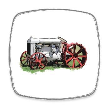 Traktor Fordson Model F - Viereckiger Kühlschrankmagnet - Weiß - Vorne