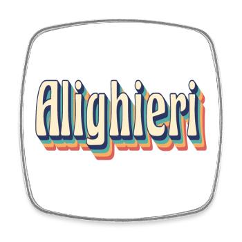 Alighieri Retro Vintage T-Shirt Gift T-Shirt - Square fridge magnet - white - Front