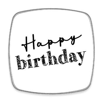 HAPPY BIRTHDAY - Magnet carré - blanc - Devant