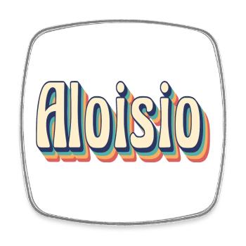 Vintage Retro Aloisio T-Shirt Gift T-Shirt - Square fridge magnet - white - Front