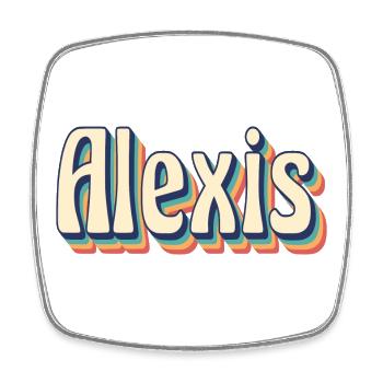 vintage retro Alexis t-shirt t-shirt gift idea - Square fridge magnet - white - Front