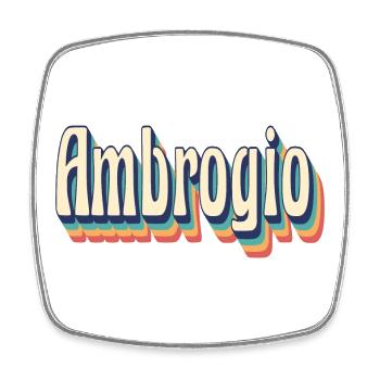 Ambrogio t-shirt retro vintage t-shirt gift - Square fridge magnet - white - Front