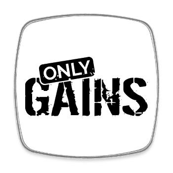 only gains fitness muscle building gym workout logo - Square fridge magnet - white - Front