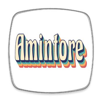 Vintage rétro Amintore T-Shirt cadeau T-Shirt - Magnet carré - blanc - Devant