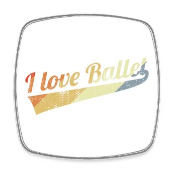 I love the ballet in a vintage look - Square fridge magnet - white - Front