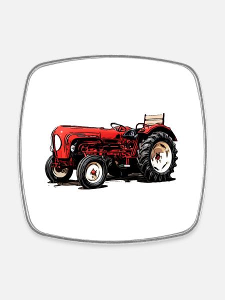 Traktor Standard Star 219 - Viereckiger Kühlschrankmagnet - Weiß