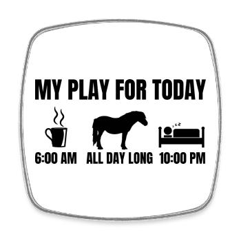My plan for today - Square fridge magnet - white - Front
