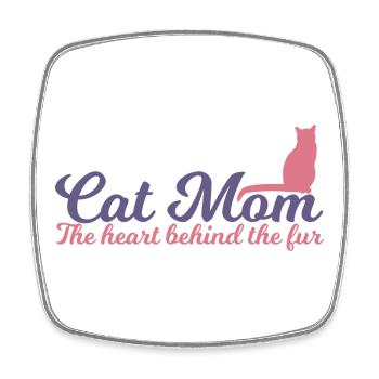 Maman chat - Magnet carré - blanc - Devant