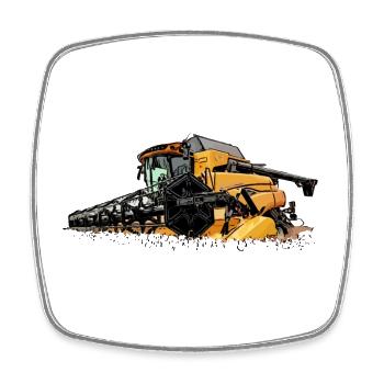 Holland Combine Harvester CR - Square fridge magnet - white - Front