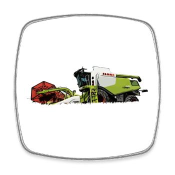 Mähdrescher Claas 630 - Viereckiger Kühlschrankmagnet - Weiß - Vorne