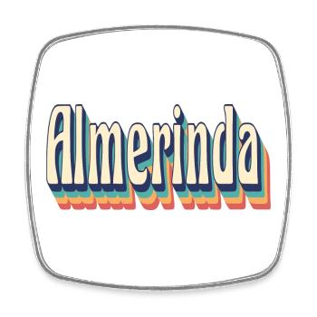 T-shirt vintage rétro Almerinda t-shirt - Magnet carré - blanc - Devant