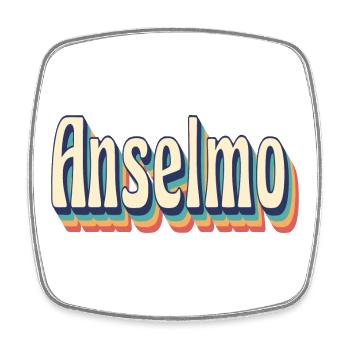 Vintage Anselmo Retro T-Shirt Gift T-Shirt - Square fridge magnet - white - Front