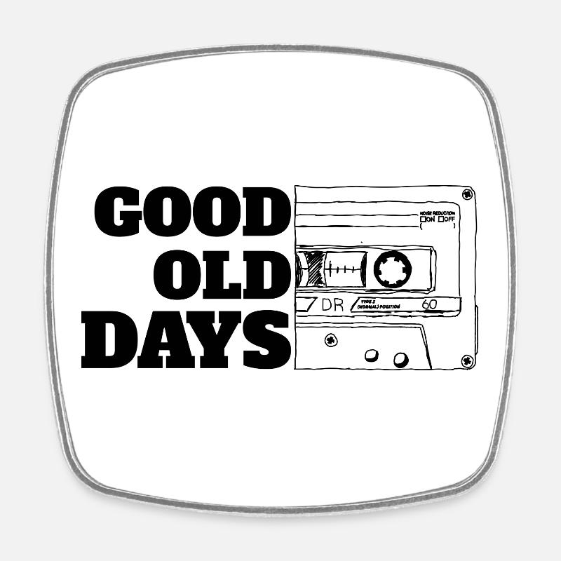 good old days cassette white - Square fridge magnet - white