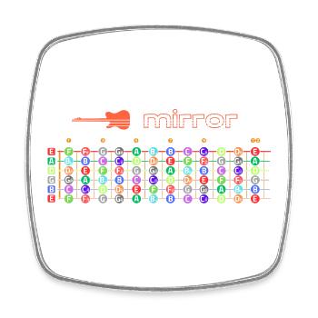 Guitar fretboard mirror - sounds - Square fridge magnet - white - Front
