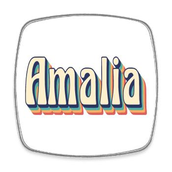 Vintage Retro Amalia T-Shirt Geschenk T-Shirt - Viereckiger Kühlschrankmagnet - Weiß - Vorne
